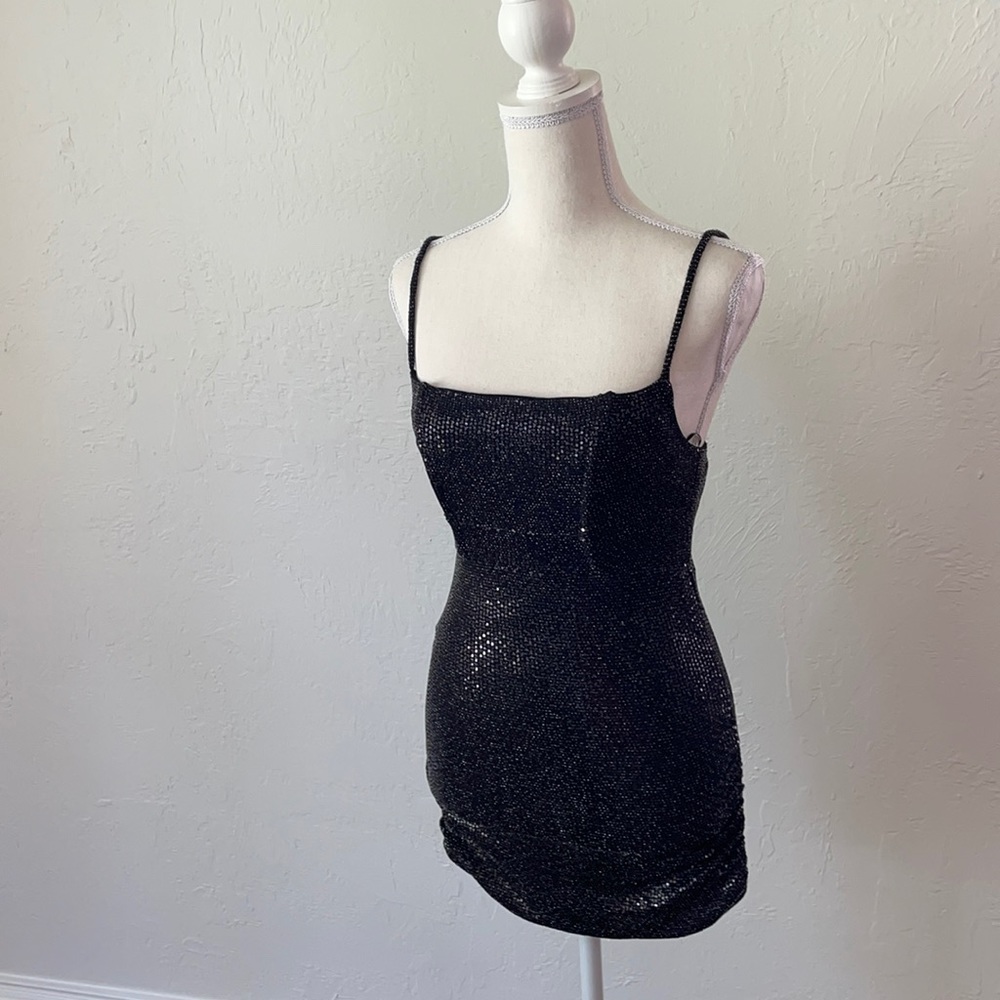 Urban Outfitters chain Mail black mini dress